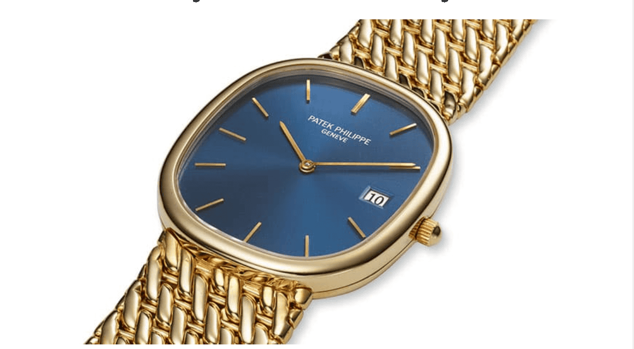 Patek Phillipe blue gold watch.