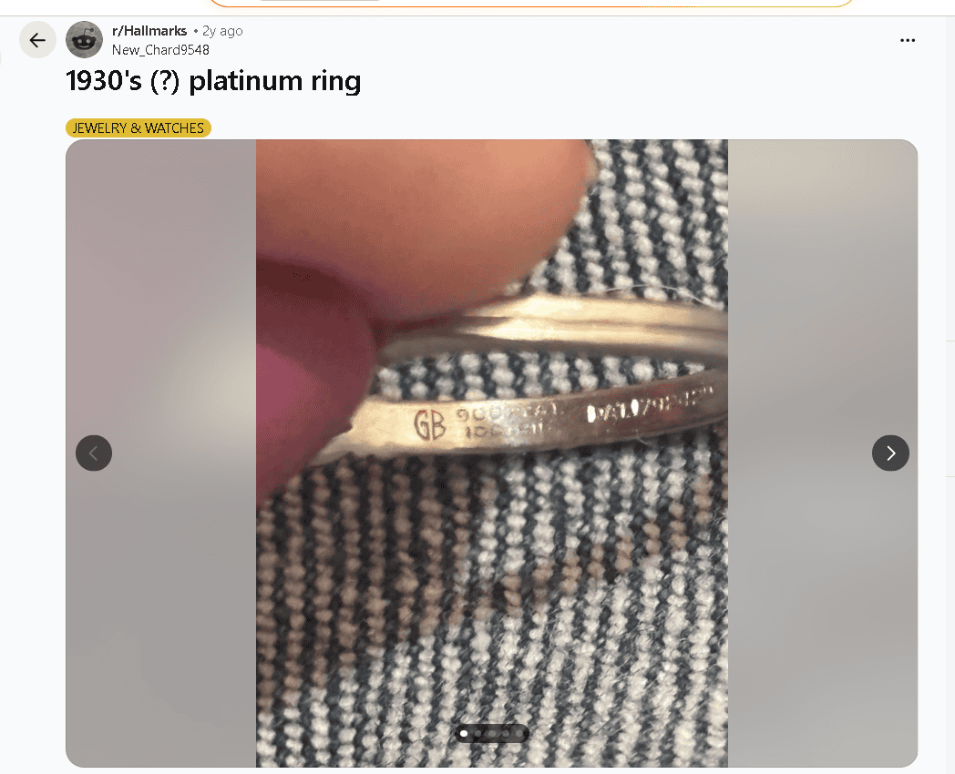 British platinum/iridium hallmark form the 1930's