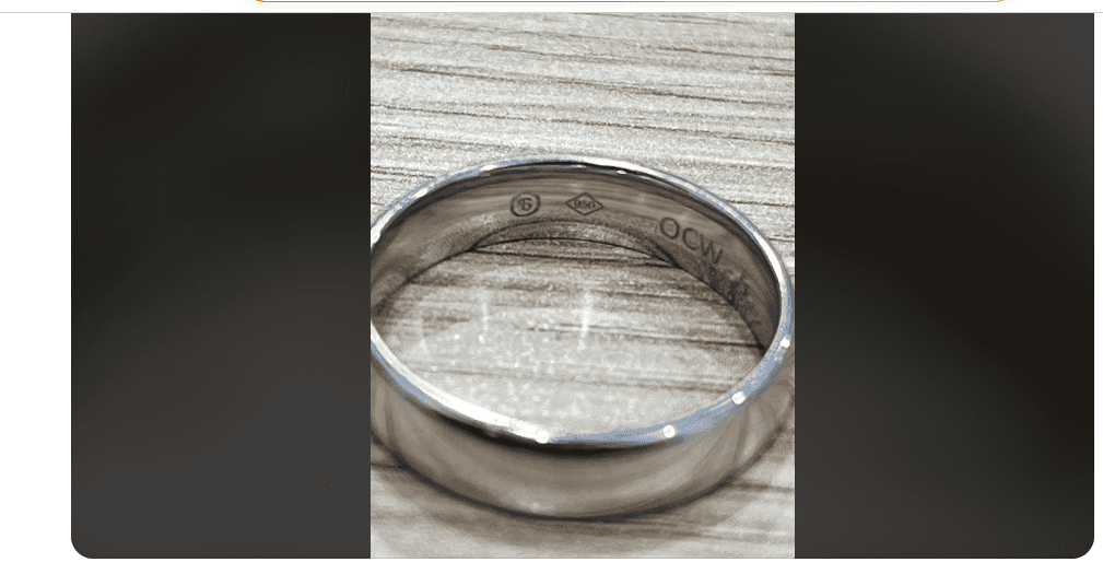 Hallmark on a platinum ring example