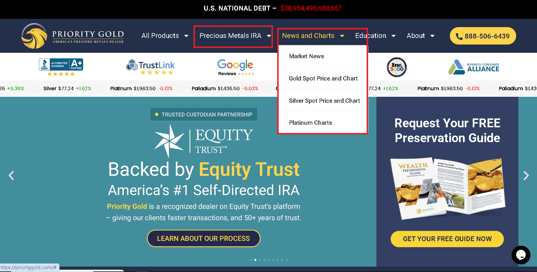 Priority Gold has a developed customer education infrastructure built to teach the potential customers how to invest in precious metals, allocate assets properly, protect their wealth and safeguard their financial future.
