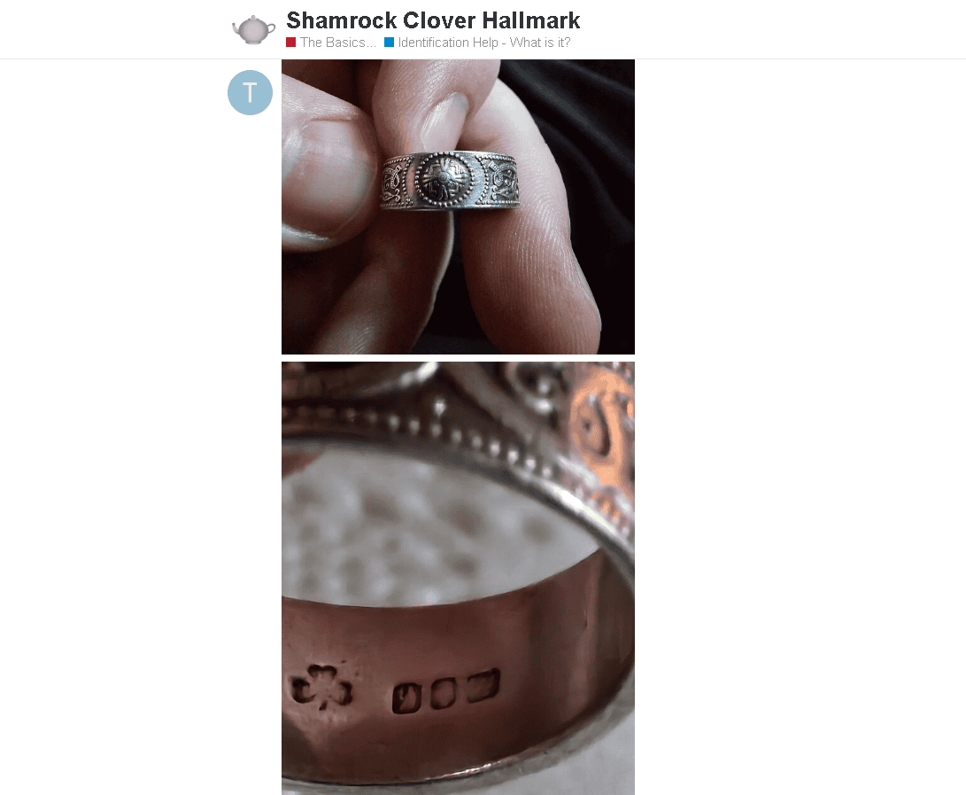 Shamrock clover hallmark example