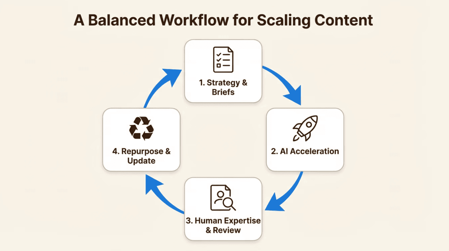 how to scale blog content using AI without losing quality