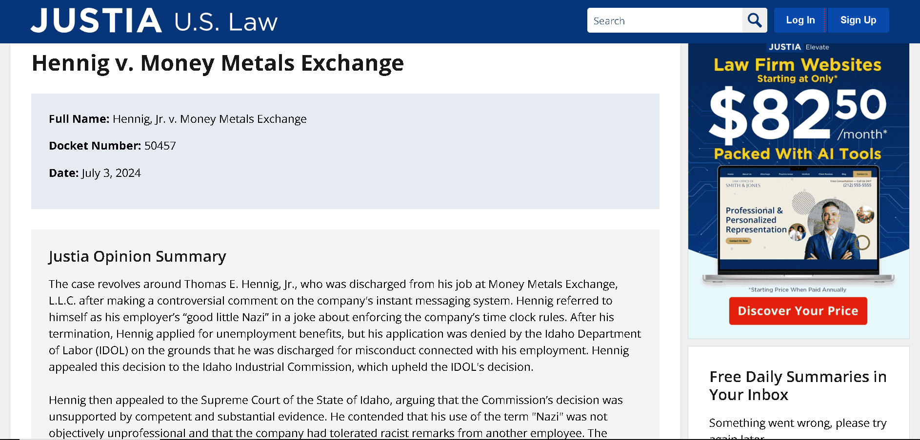 Money Metals Exchange lawsuit 4- Hennig v. Money Metals Exchange