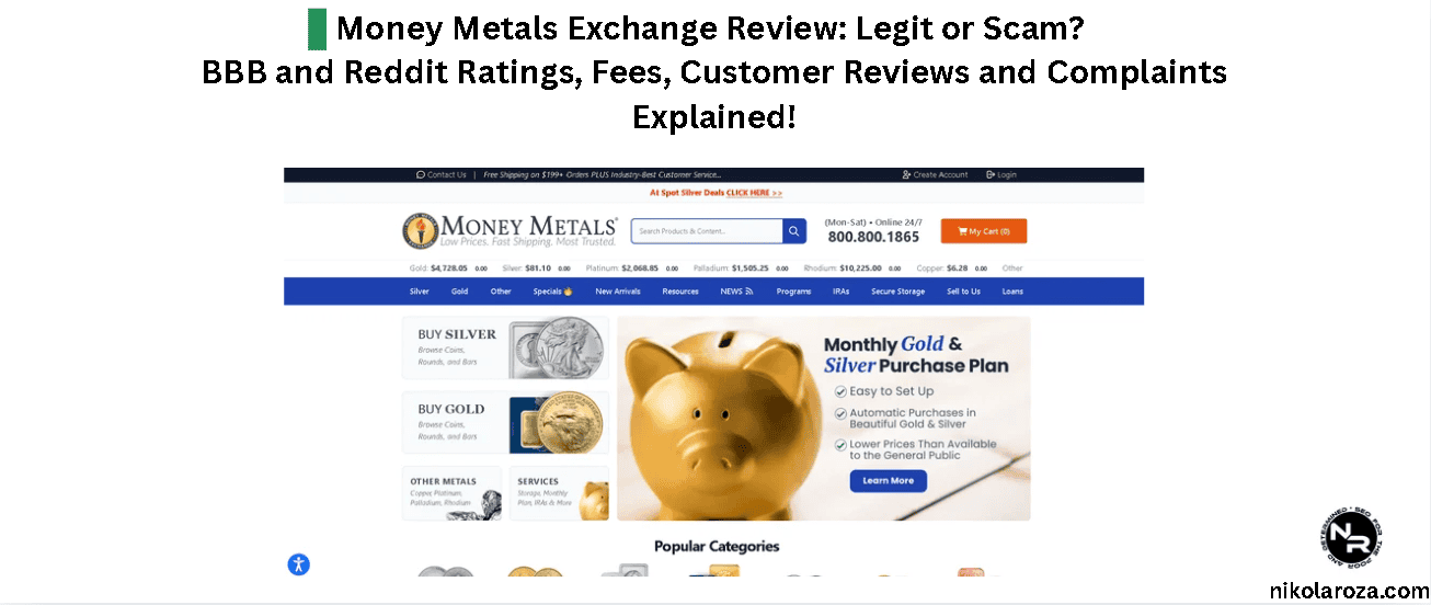 Money Metals Exchange Review: Legit or Scam? BBB and Reddit Ratings, Fees, Customer Reviews and Complaints Explained!