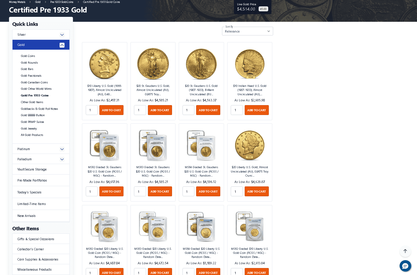 Money Metals sells rare gold coins with high numismatic value.
