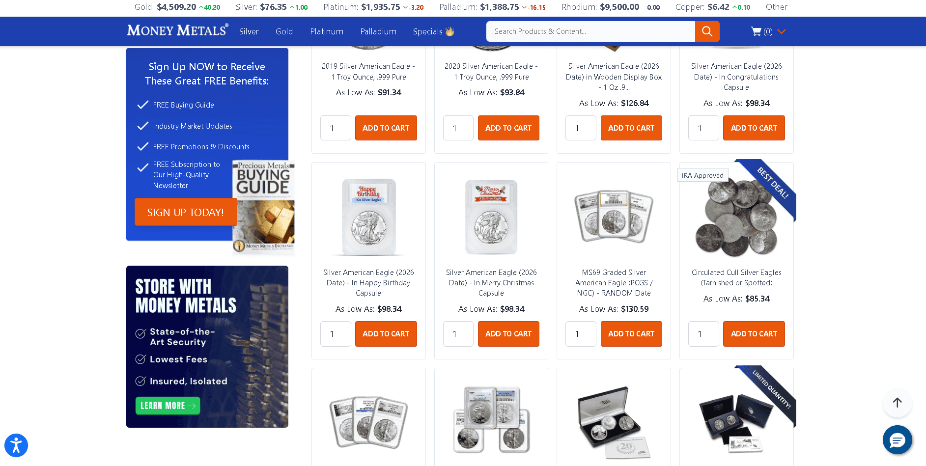 Money Metals sells silver gold coins with high numismatic value.