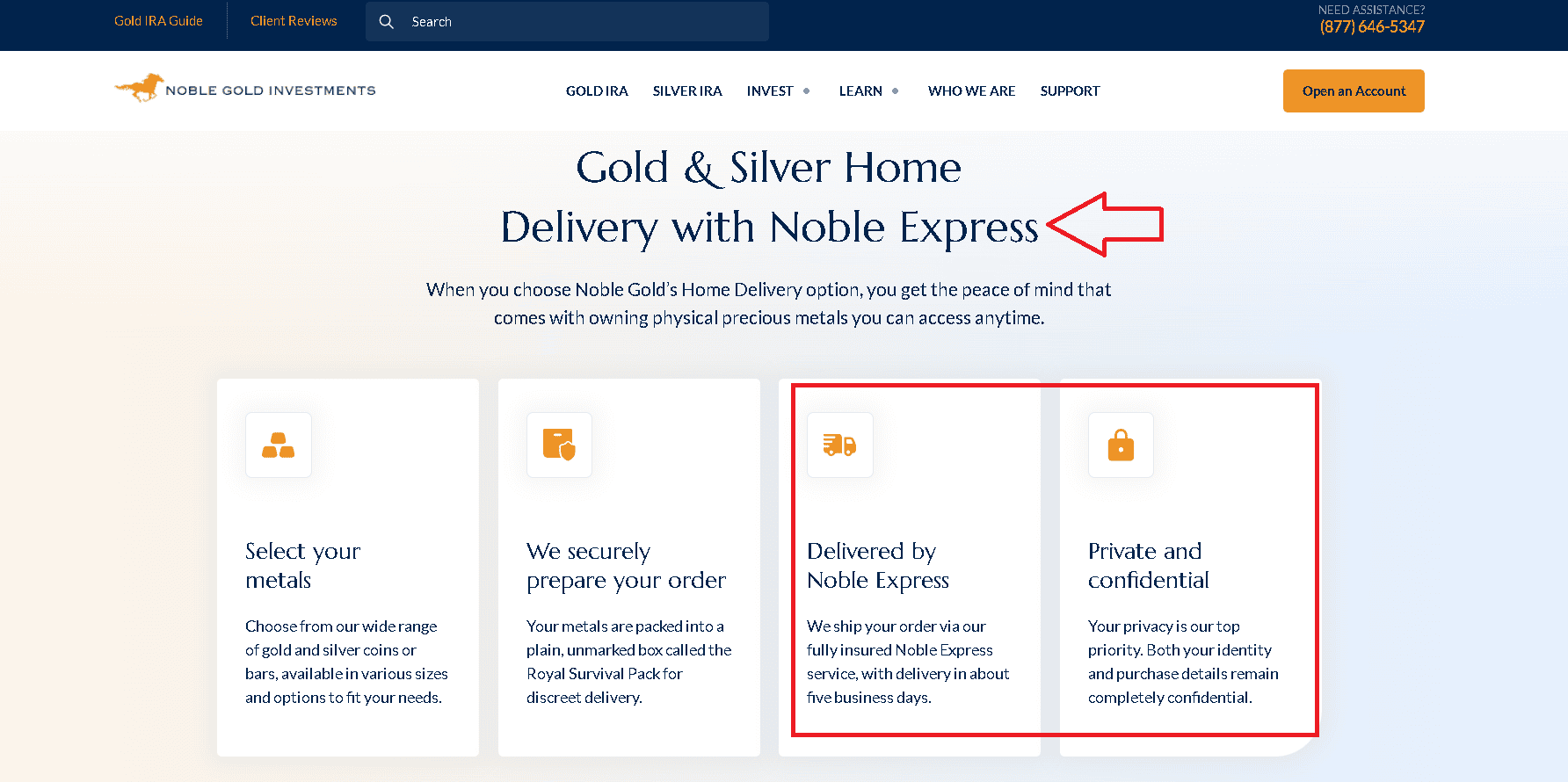 Noble Express is Noble Gold’s Home Delivery option. Private, secure and insured precious metal shipping to your home or chosen depository with United States and Canada.