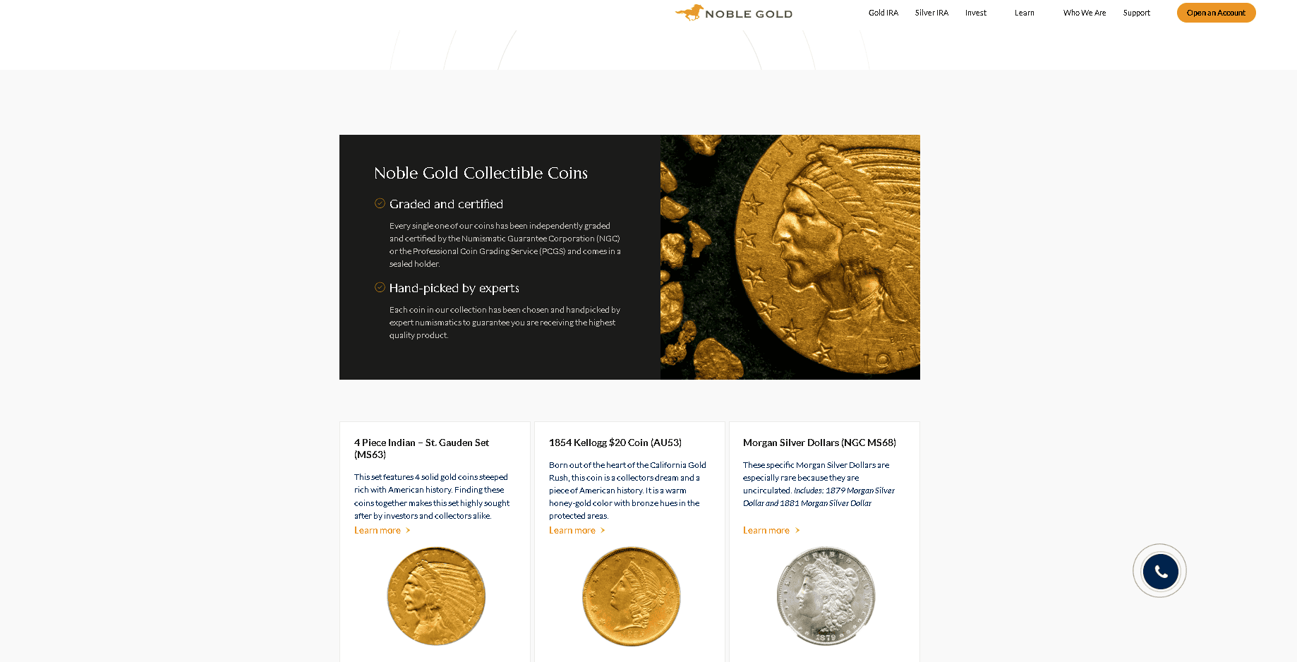 Noble Gold sells rare coins with high numismatic value.