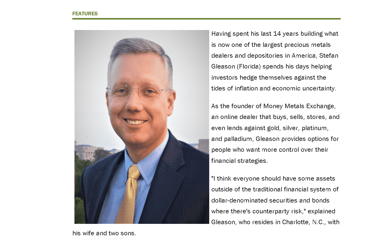 Stefan Gleason is the CEO of Money Metals Exchange.