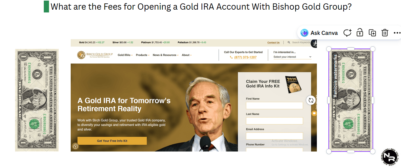 What are the Fees for Opening a Gold IRA Account With Bishop Gold Group?