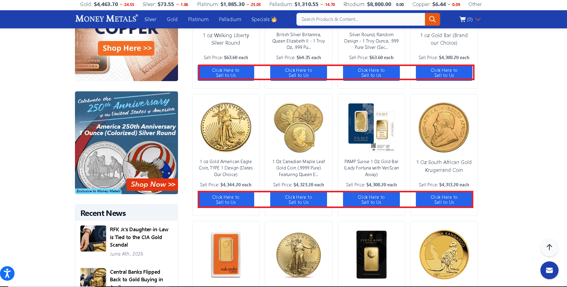 Money Metals Exchange buyback policy.