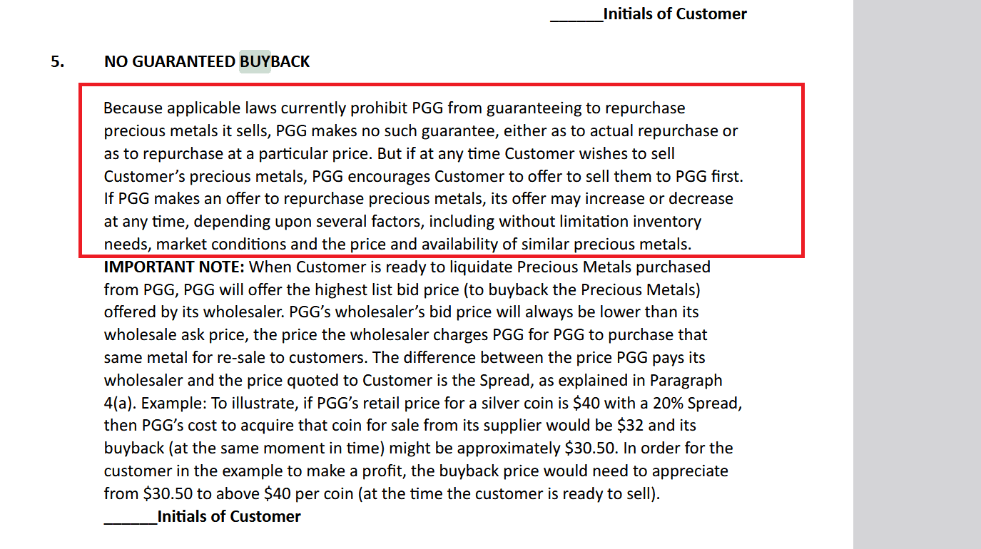 Preserve Gold's buyback policy.