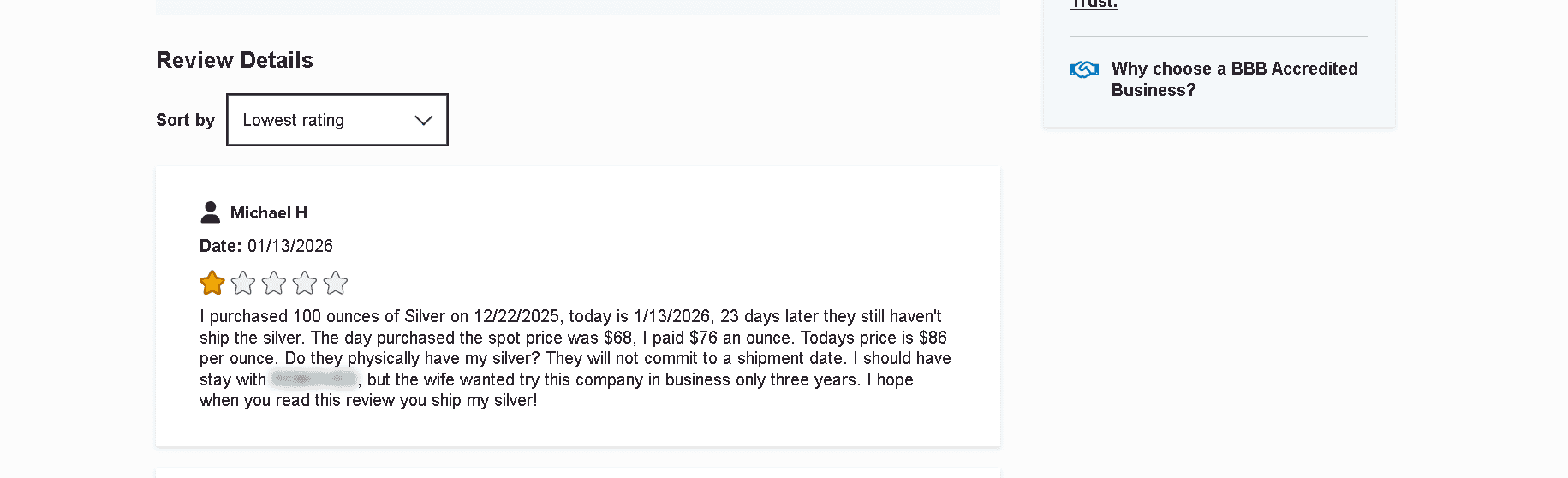 Preserve Gold customer review 1.