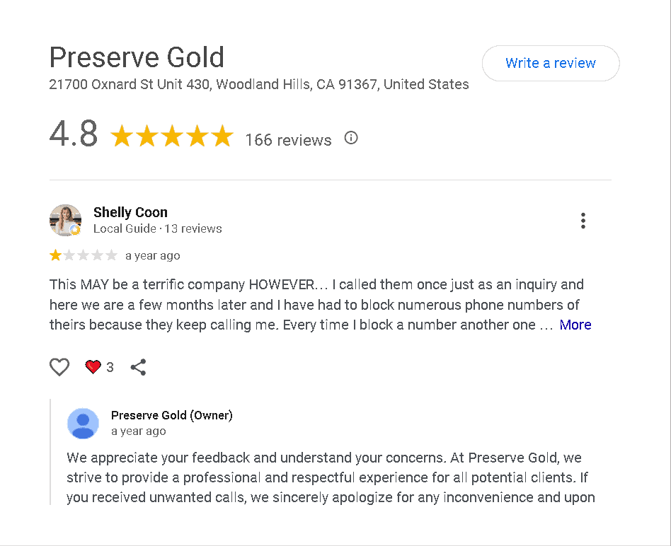 Preserve Gold customer review 3.