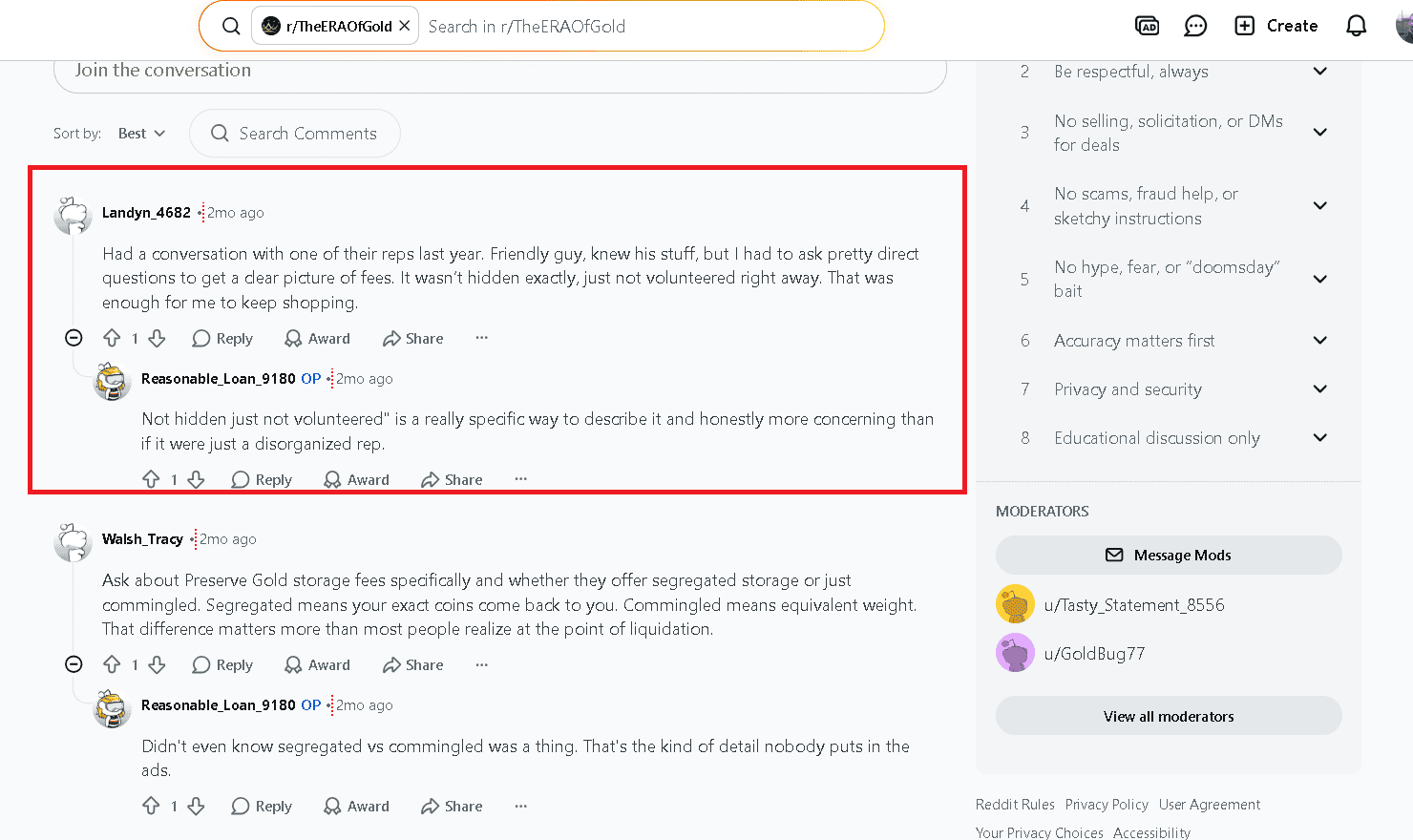 Preserve Gold Reddit review 2.
