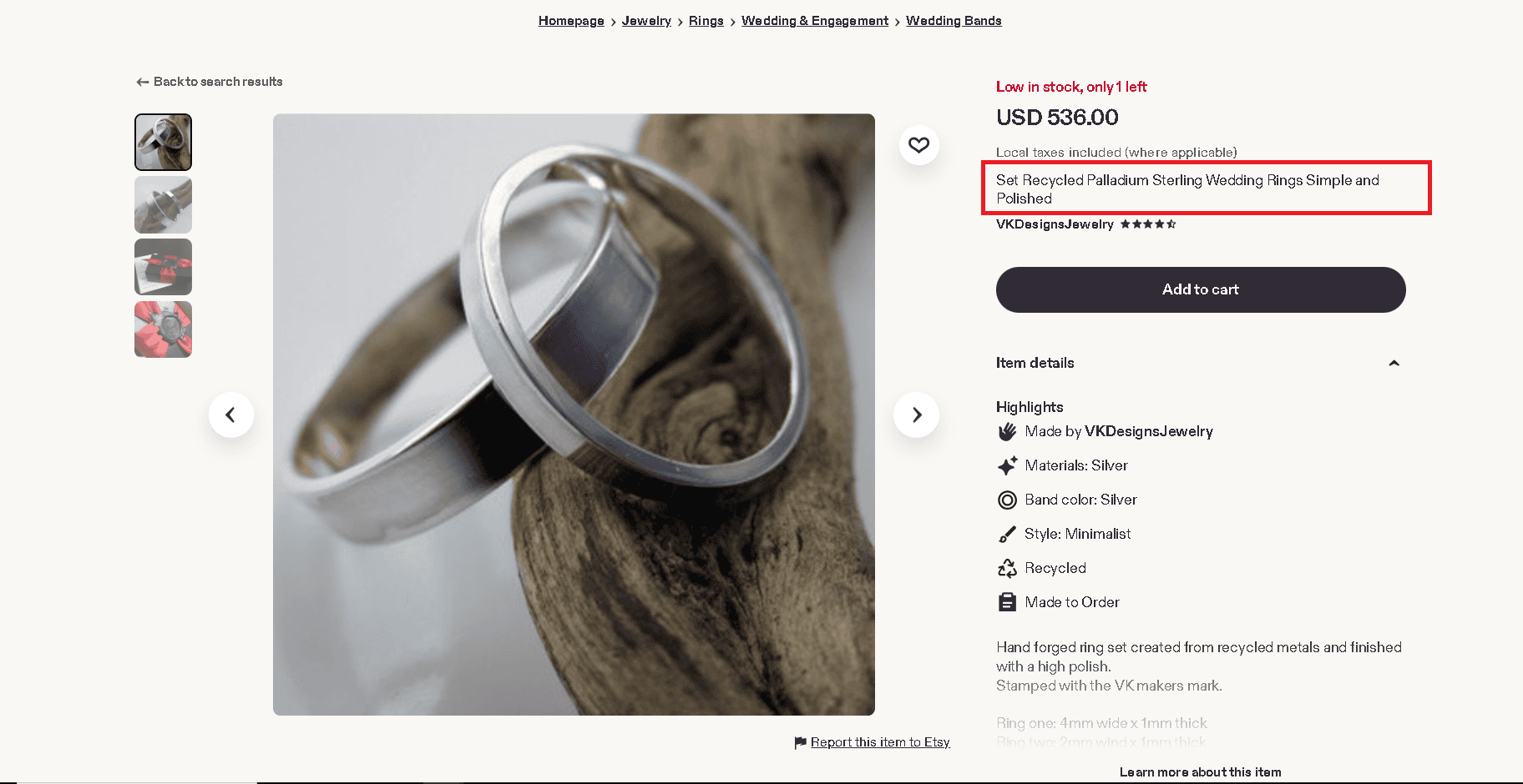 Sterling palladium jewelry example 4