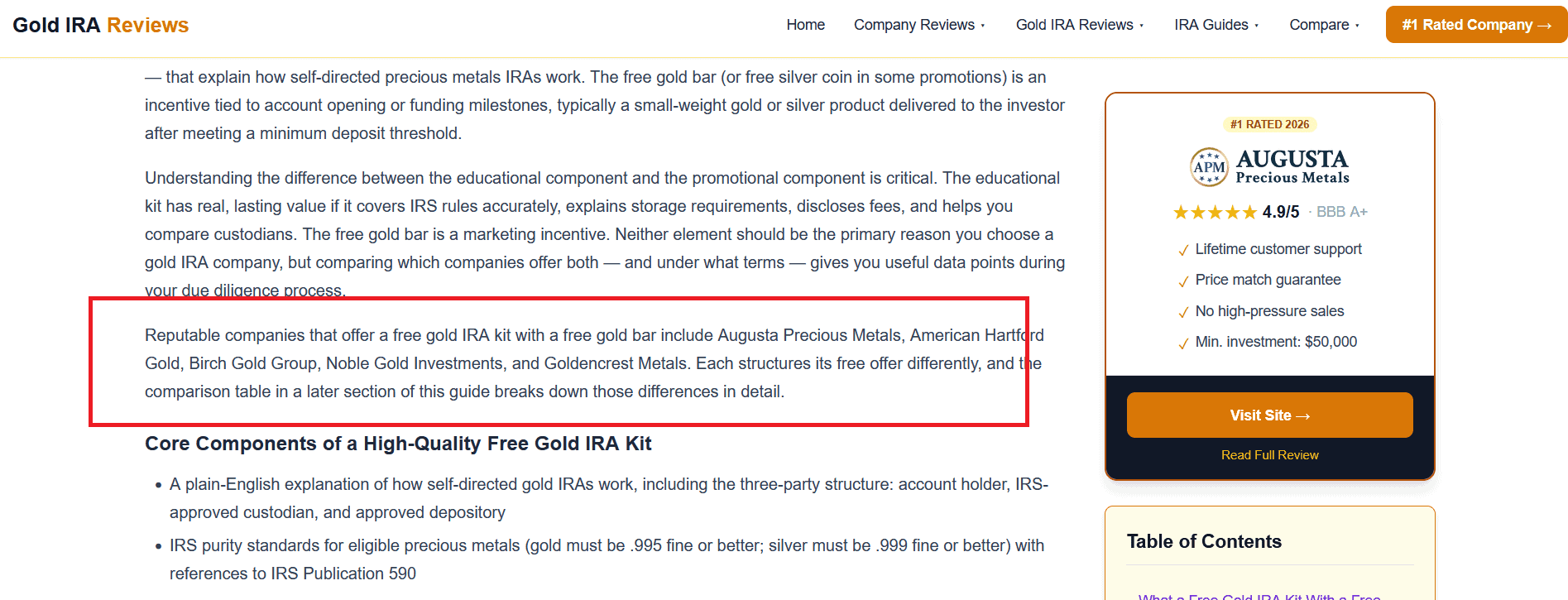 Fake information about gold IRA companies giving free gold bars alongside free gold IRA companies.
