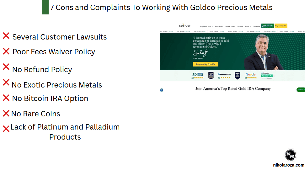 7 Cons and Complaints To Working With Goldco Precious Metals